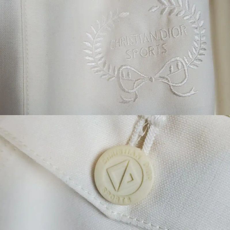 Dior Dior Women's Cream Wool Blend Embroidered Pants 0089 Size 24" / US 00 / IT 34 - 5 Thumbnail