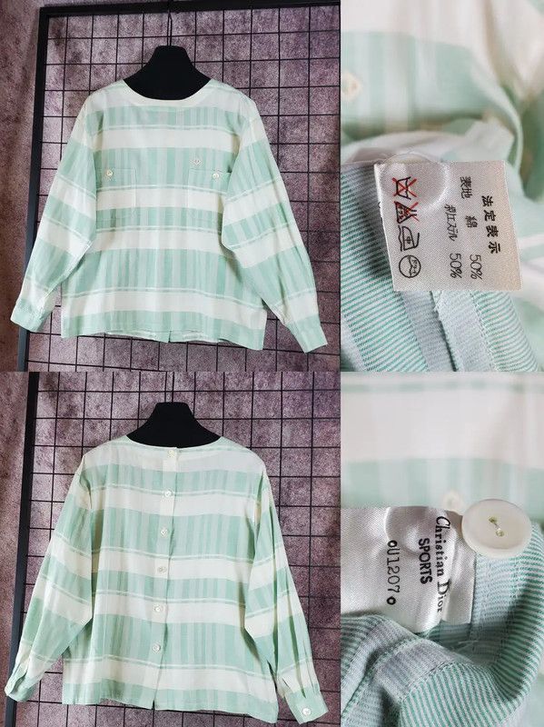 Dior Dior Summer Green Embroidered Logo Crop Shirt 0089 Size M / US 6-8 / IT 42-44 - 4 Thumbnail