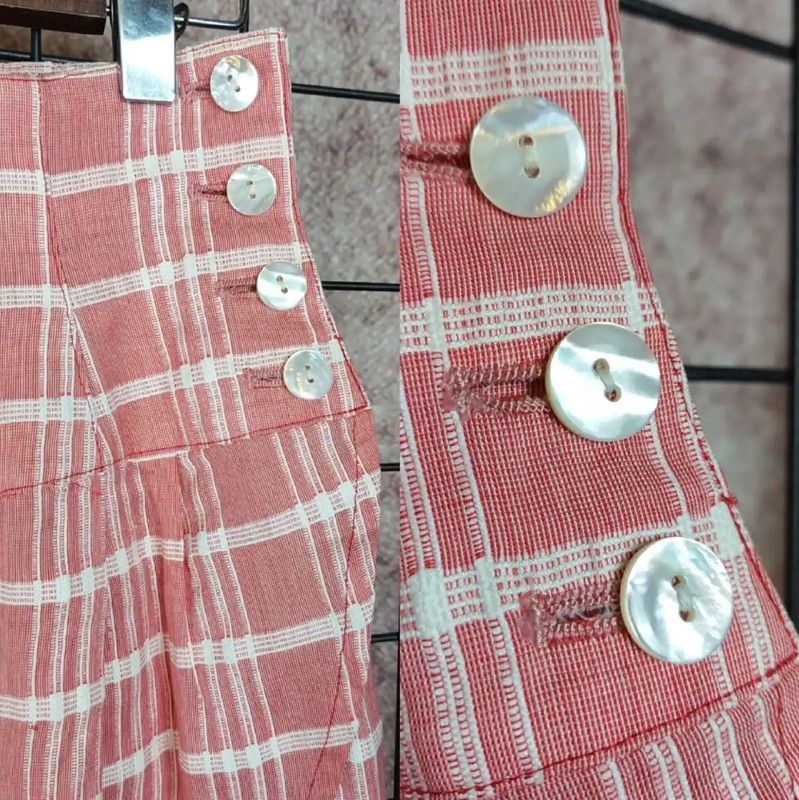 Dior Dior Pink Cotton-Blend Checked Midi Skirt 0089 Size 23" - 3 Thumbnail