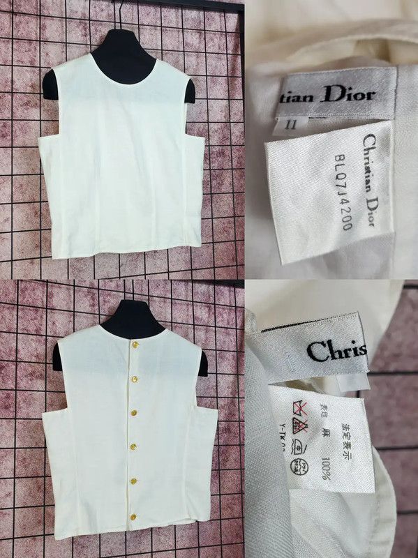 Dior Dior White Summer Sleeveless Cardigan 0089 Size M / US 6-8 / IT 42-44 - 2 Thumbnail
