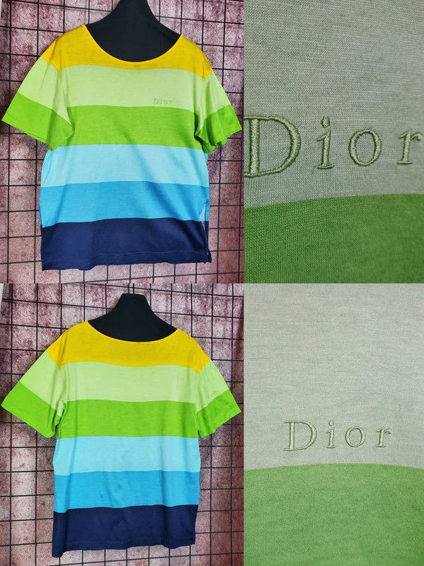 Dior Dior Summer Blue Striped Cotton Tee 0089 Size M / US 6-8 / IT 42-44 - 3 Thumbnail