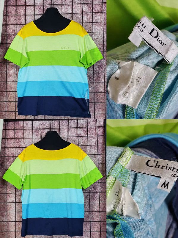 Dior Dior Summer Blue Striped Cotton Tee 0089 Size M / US 6-8 / IT 42-44 - 2 Thumbnail