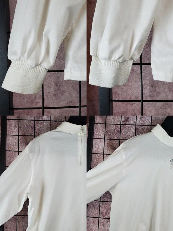 Dior Dior White Cotton Embroidered Long Sleeve Top 0089 Size L / US 10 / IT 46 - 6 Thumbnail