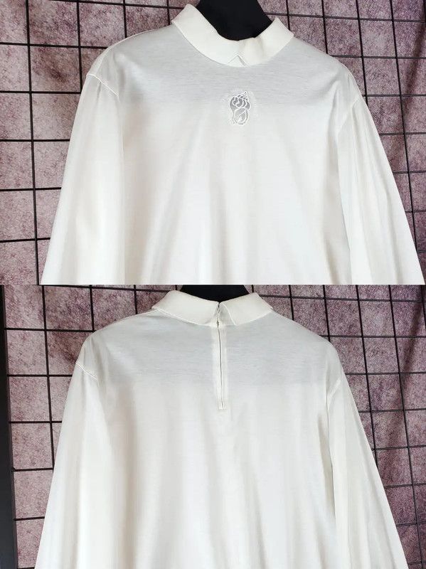 Dior Dior White Cotton Embroidered Long Sleeve Top 0089 Size L / US 10 / IT 46 - 5 Thumbnail