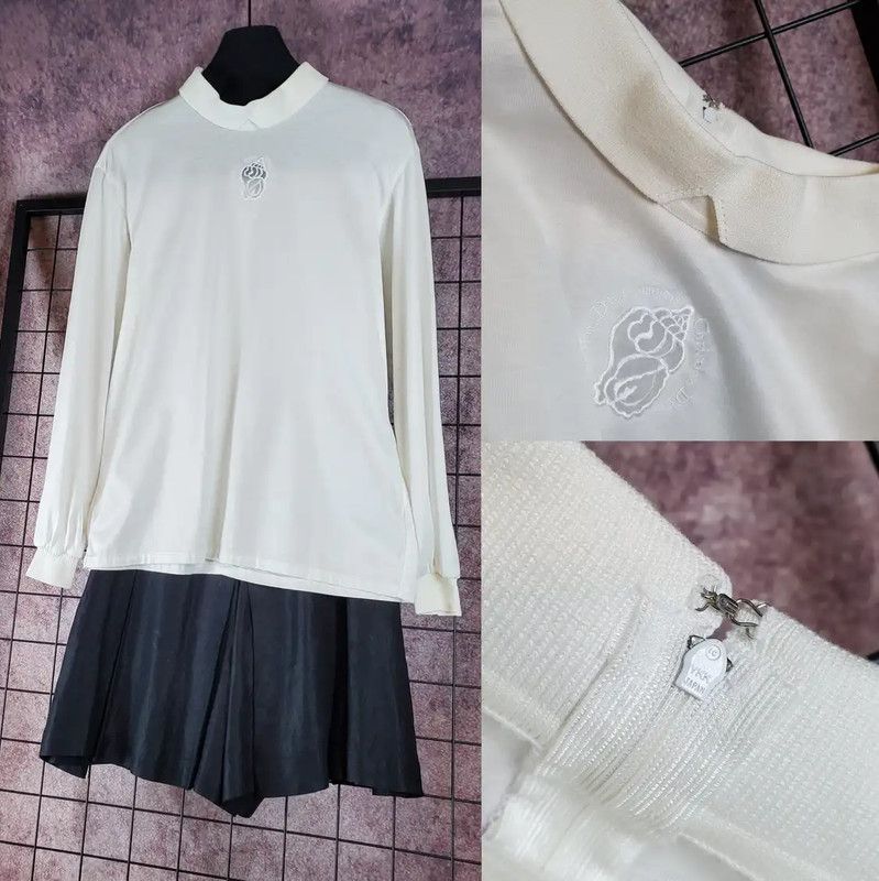 Dior Dior White Cotton Embroidered Long Sleeve Top 0089 Size L / US 10 / IT 46 - 3 Thumbnail