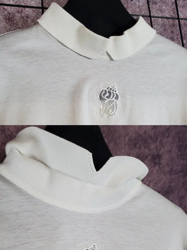 Dior Dior White Cotton Embroidered Long Sleeve Top 0089 Size L / US 10 / IT 46 - 7 Thumbnail