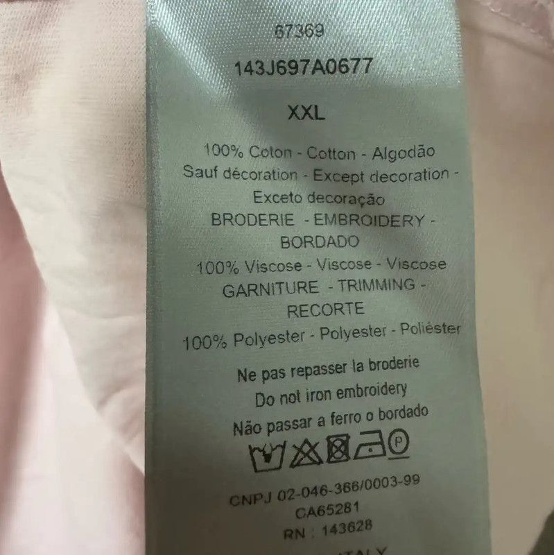 Dior Dior Light Pink Cotton Women's T-Shirt 0089 Size XXL / US 16-18 / IT 52-54 - 5 Thumbnail
