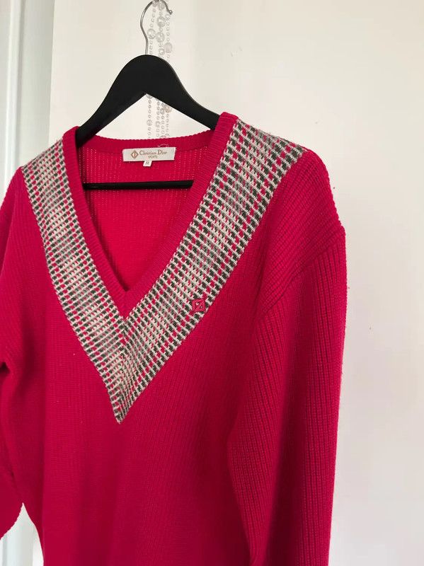 Dior Dior Red Women's Sweater with V-Neck 0089 Size M / US 6-8 / IT 42-44 - 7 Thumbnail