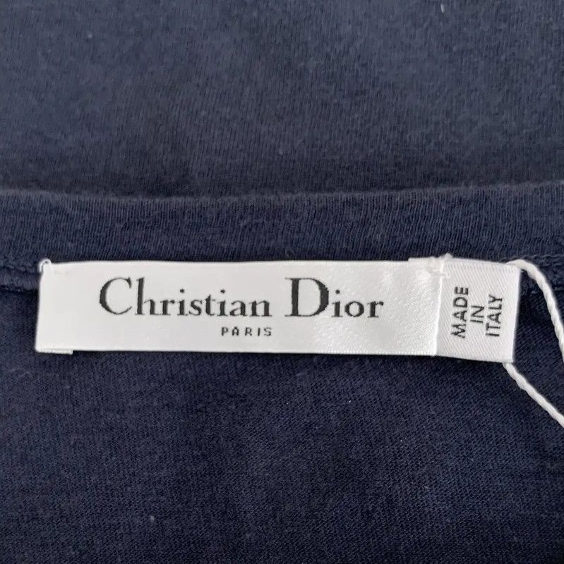 Dior Dior Dark Blue Cotton T-Shirt for Women 0089 Size L / US 10 / IT 46 - 5 Thumbnail