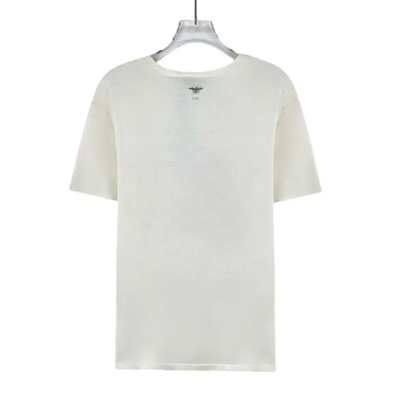 Dior Dior White Cotton Women's T-Shirt 0089 Size M / US 6-8 / IT 42-44 - 2 Thumbnail