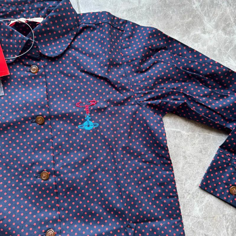 Vivienne Westwood Vivienne Westwood Blue Purple Cotton Long Sleeve Shirt 0089 Size XXS / US 00 / IT 34 - 2 Thumbnail