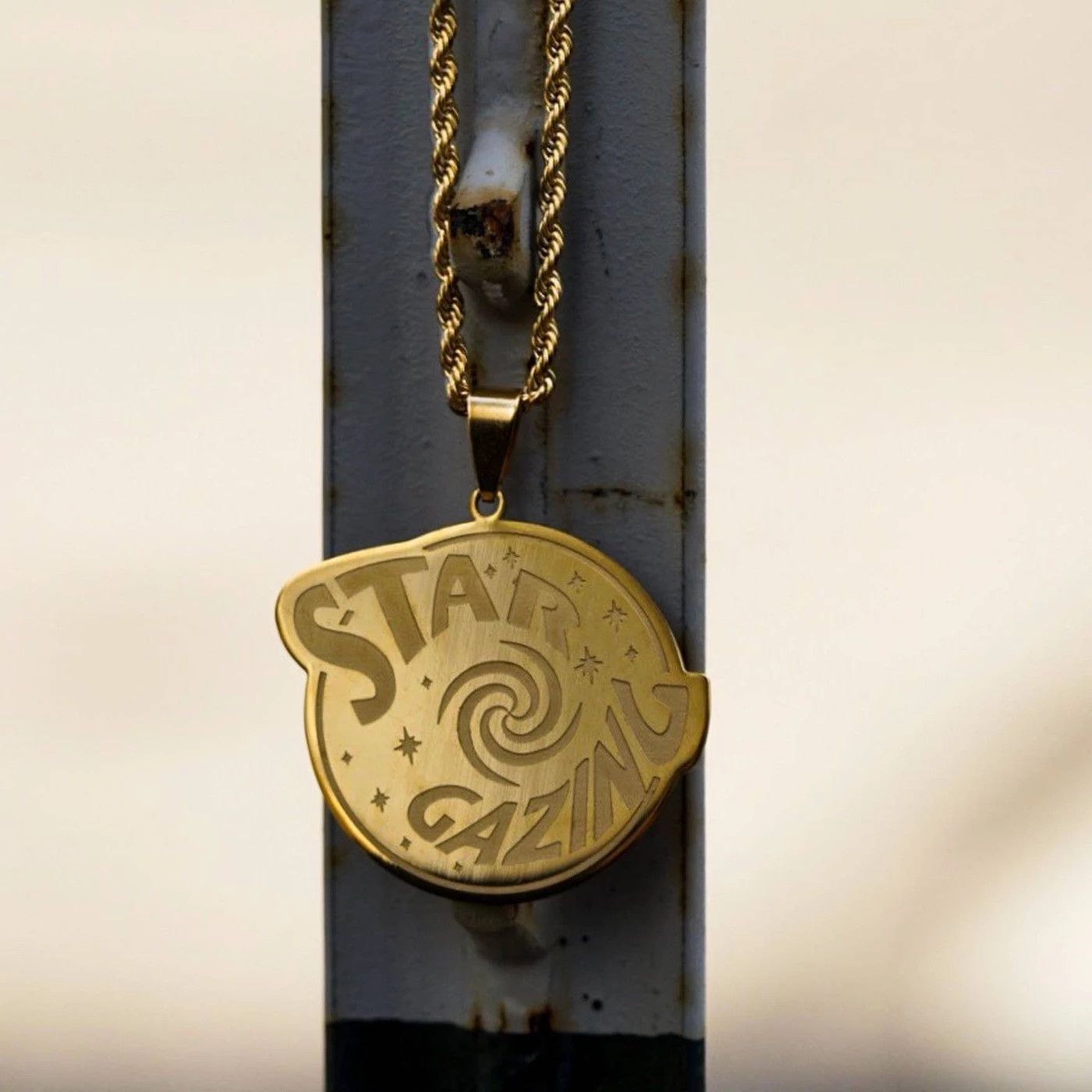 Gold Travis Scott Stargazing Astroworld Custom Pendant Necklace 20" 22" Rope Chain