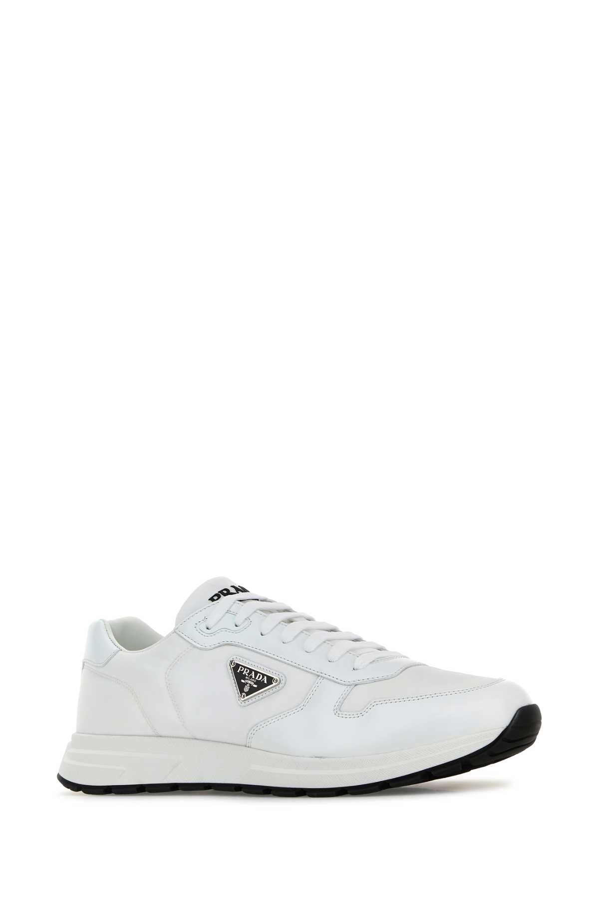 Prada White Nylon And Leather Prax 2.0 Sneakers Size US 10.5 / EU 43-44 - 2 Thumbnail
