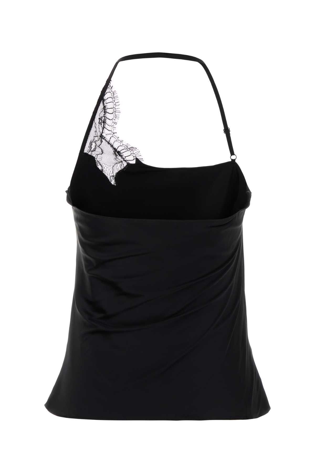 Courreges Black Stretch Satin Top Size XS / US 0-2 / IT 36-38 - 2 Thumbnail