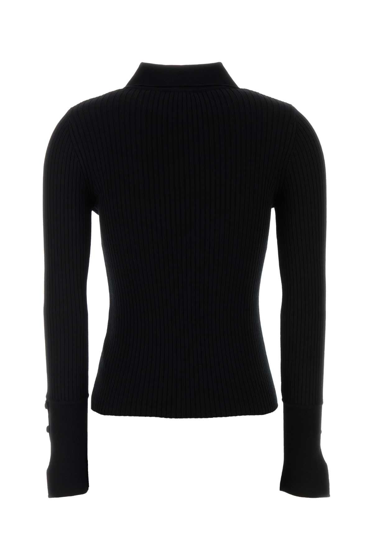 Courreges Black Viscose Blend Polo Shirt Size XS / US 0-2 / IT 36-38 - 2 Thumbnail