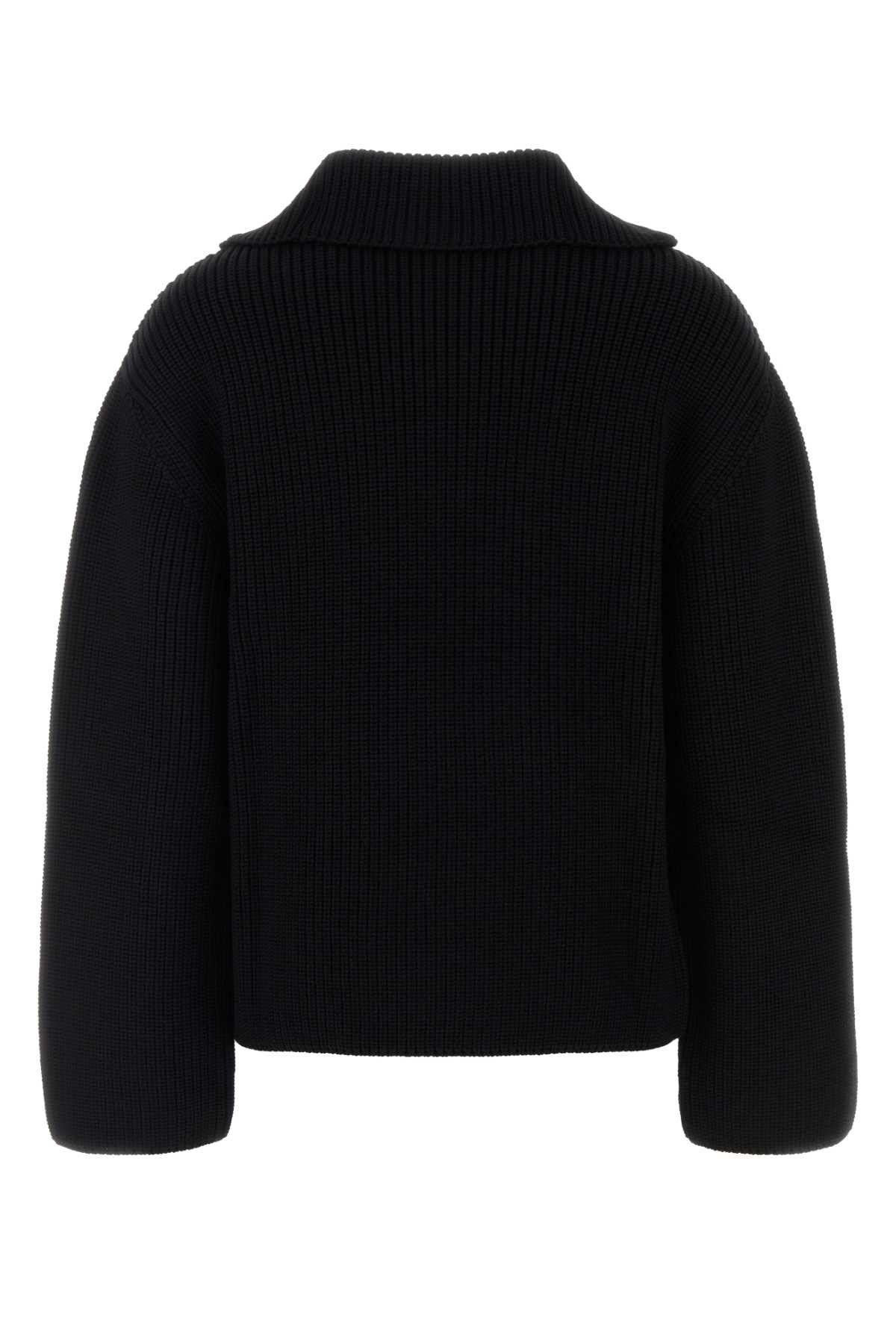 Courreges Black Wool Oversize Sweater Size XS / US 0-2 / IT 36-38 - 2 Thumbnail