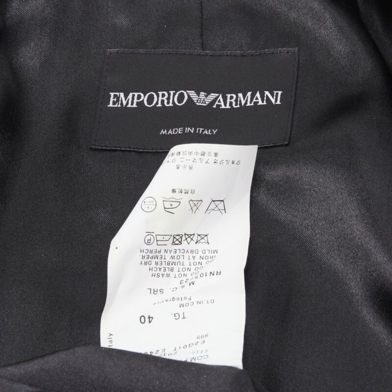 Emporio Armani EMPORIO ARMANI black lace jewel cut buttons fitted blazer IT40 S Size S / US 4 / IT 40 - 9 Thumbnail