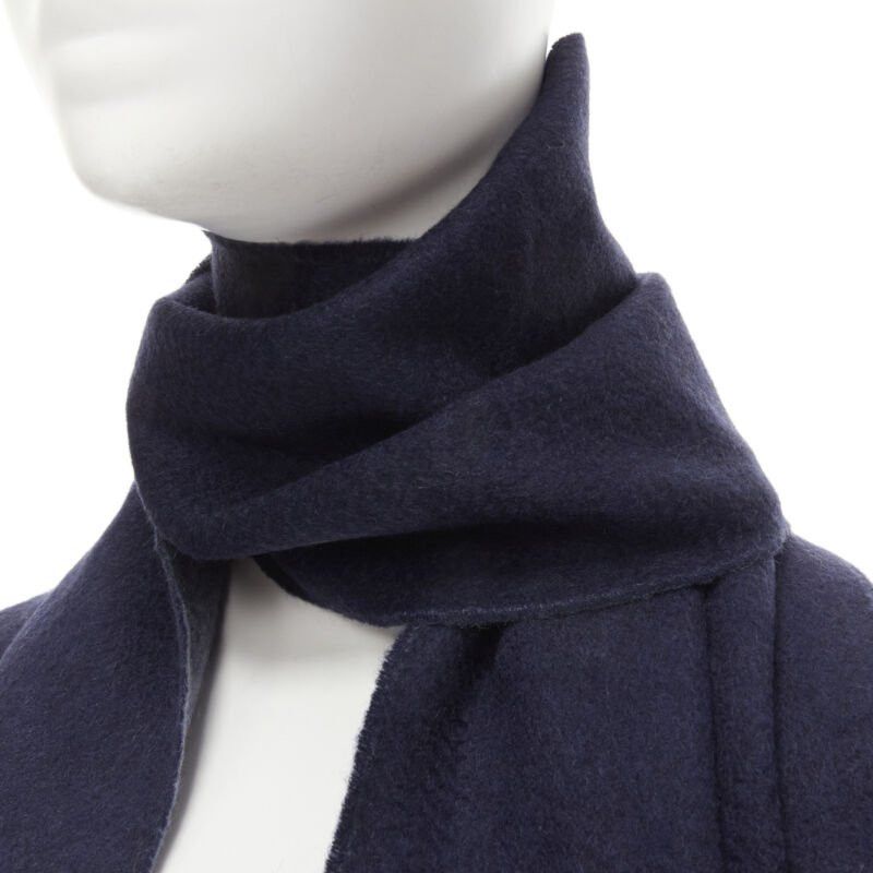 Pringle Of Scotland PRINGLE OF SCOTLAND 100% cashmere navy blue tassel fringe scarf Size ONE SIZE - 6 Thumbnail