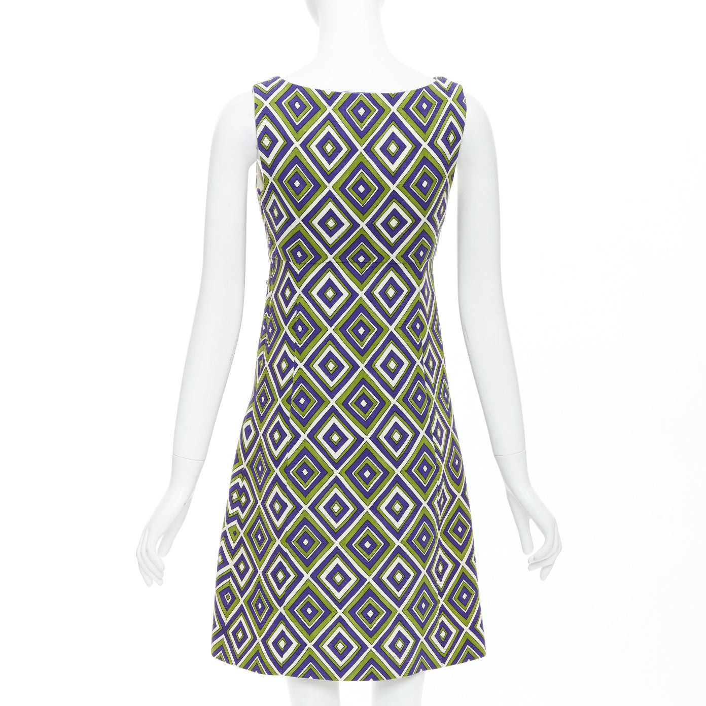 Prada PRADA 2012 Runway green purple resin applique mod mini dress IT38 XS Size XS / US 0-2 / IT 36-38 - 5 Thumbnail