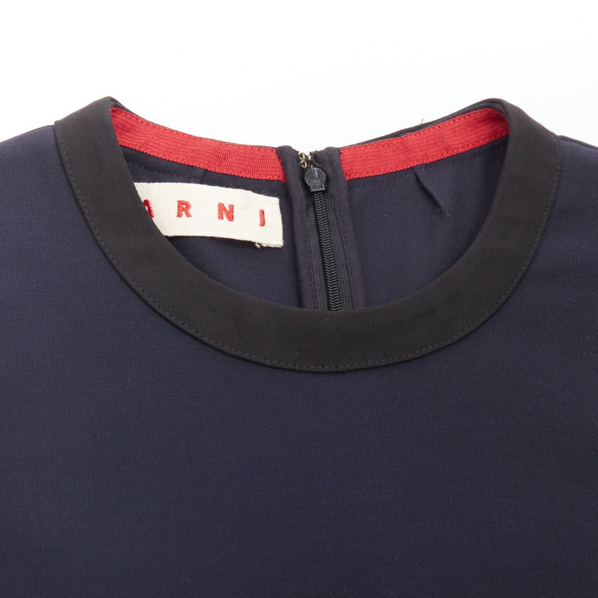 Marni MARNI navy copper fringe bead embellished hem tunic dress IT38 XS Size XS / US 0-2 / IT 36-38 - 7 Thumbnail