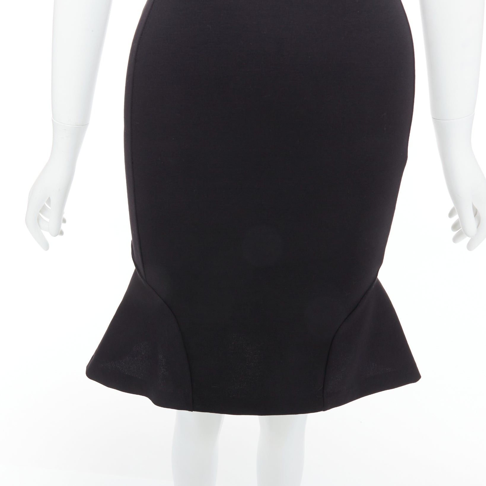 Stella McCartney STELLA MCCARTNEY black cotton blend kick flare hem fitted dress IT38 XS Size XS / US 0-2 / IT 36-38 - 2 Thumbnail