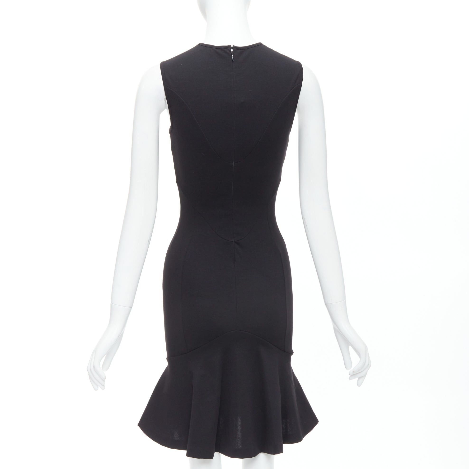 Stella McCartney STELLA MCCARTNEY black cotton blend kick flare hem fitted dress IT38 XS Size XS / US 0-2 / IT 36-38 - 5 Thumbnail
