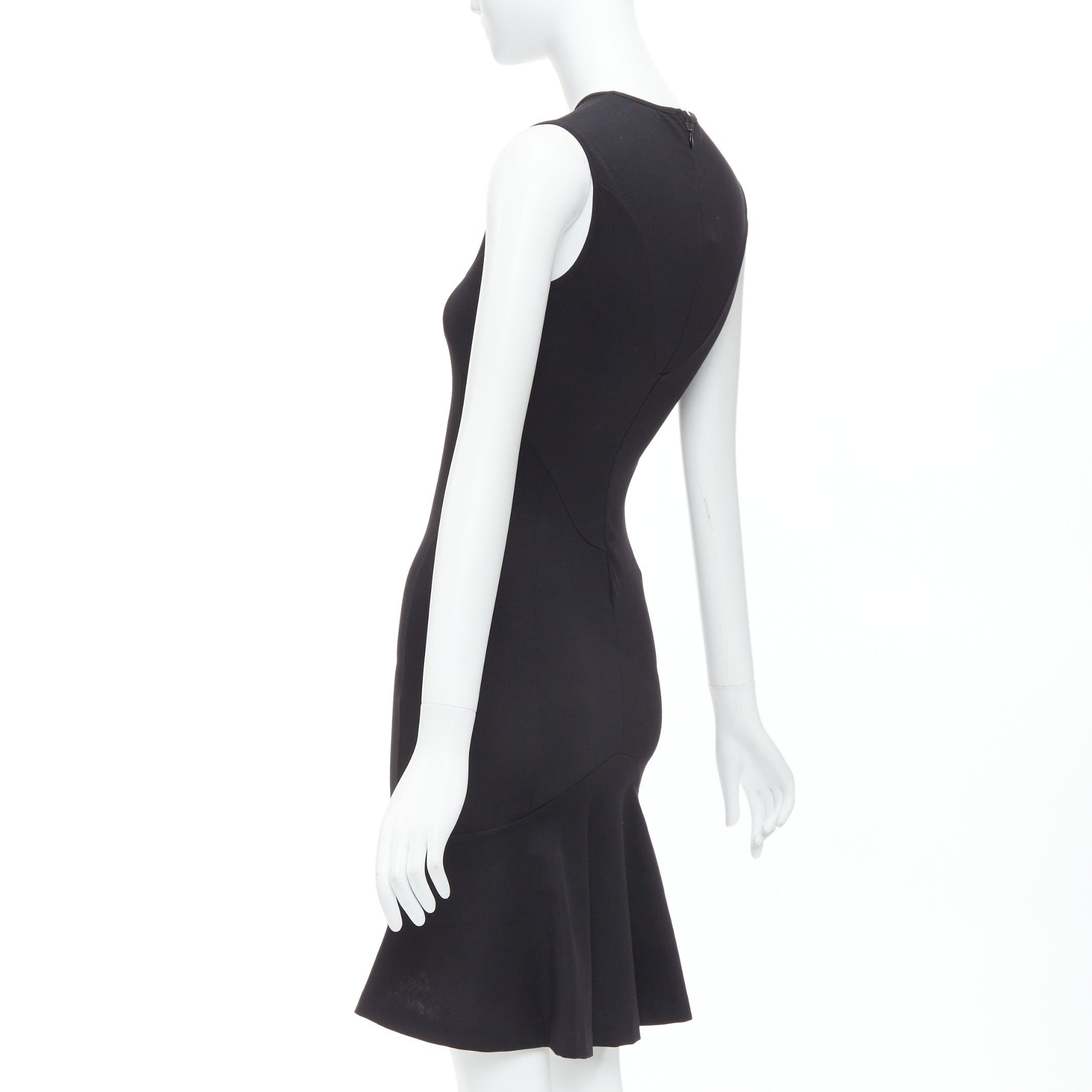 Stella McCartney STELLA MCCARTNEY black cotton blend kick flare hem fitted dress IT38 XS Size XS / US 0-2 / IT 36-38 - 6 Thumbnail