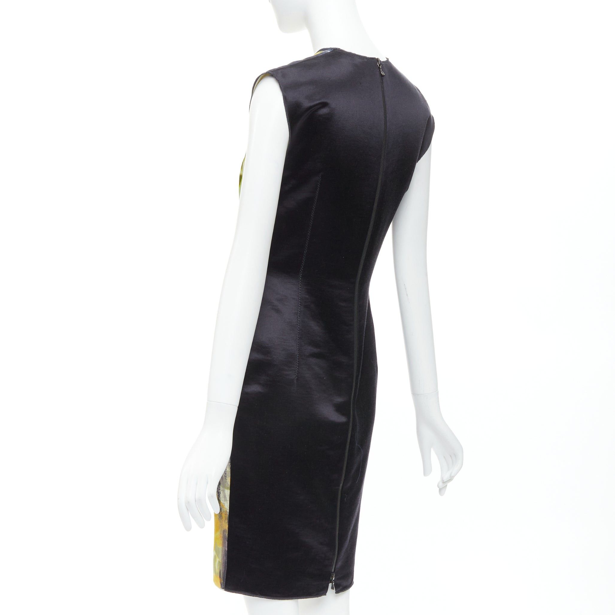 Lanvin LANVIN Les 10 Ans yellow black cotton silk floral print dress FR36 S Emma Stone Size S / US 4 / IT 40 - 6 Thumbnail