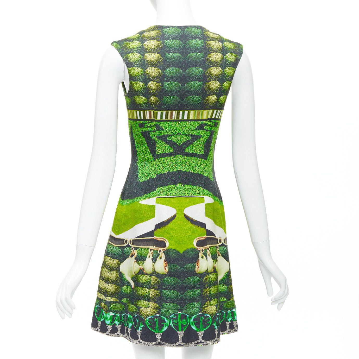 Mary Katrantzou MARY KATRANTZOU 2012 Runway green heart garden party print shift dress UK10 M Size M / US 6-8 / IT 42-44 - 5 Thumbnail