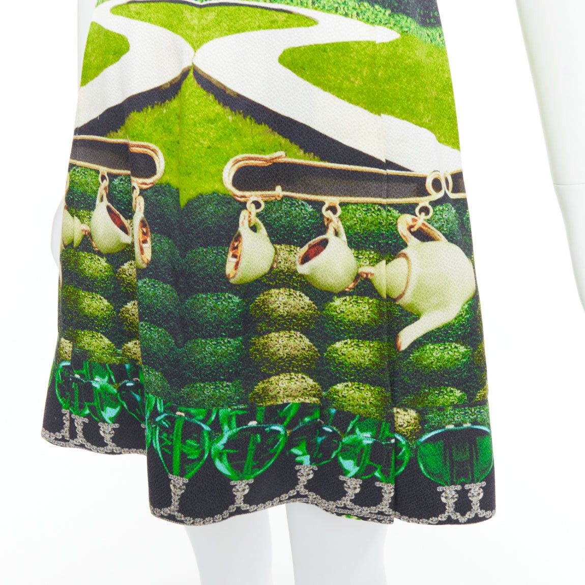 Mary Katrantzou MARY KATRANTZOU 2012 Runway green heart garden party print shift dress UK10 M Size M / US 6-8 / IT 42-44 - 7 Thumbnail