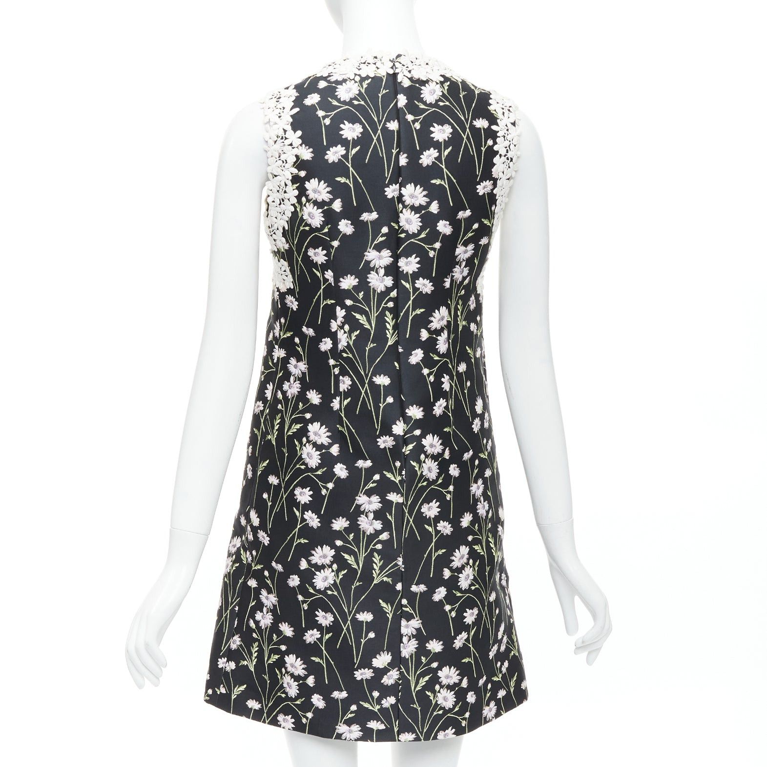 Giambattista Valli GIAMBATTISTA VALLI black pink floral lace bodice dress IT40 XS Kate Mara Size S / US 4 / IT 40 - 5 Thumbnail