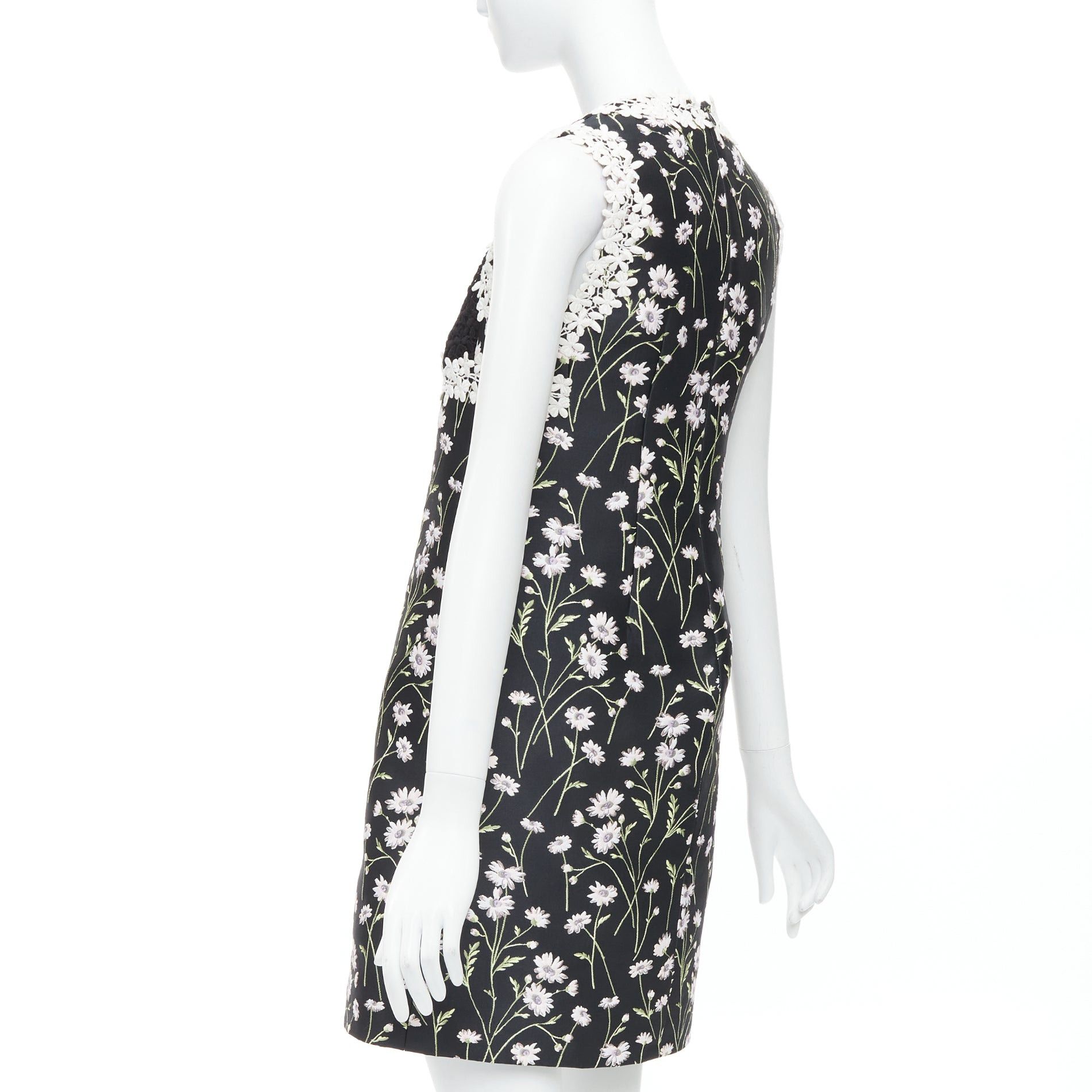 Giambattista Valli GIAMBATTISTA VALLI black pink floral lace bodice dress IT40 XS Kate Mara Size S / US 4 / IT 40 - 6 Thumbnail