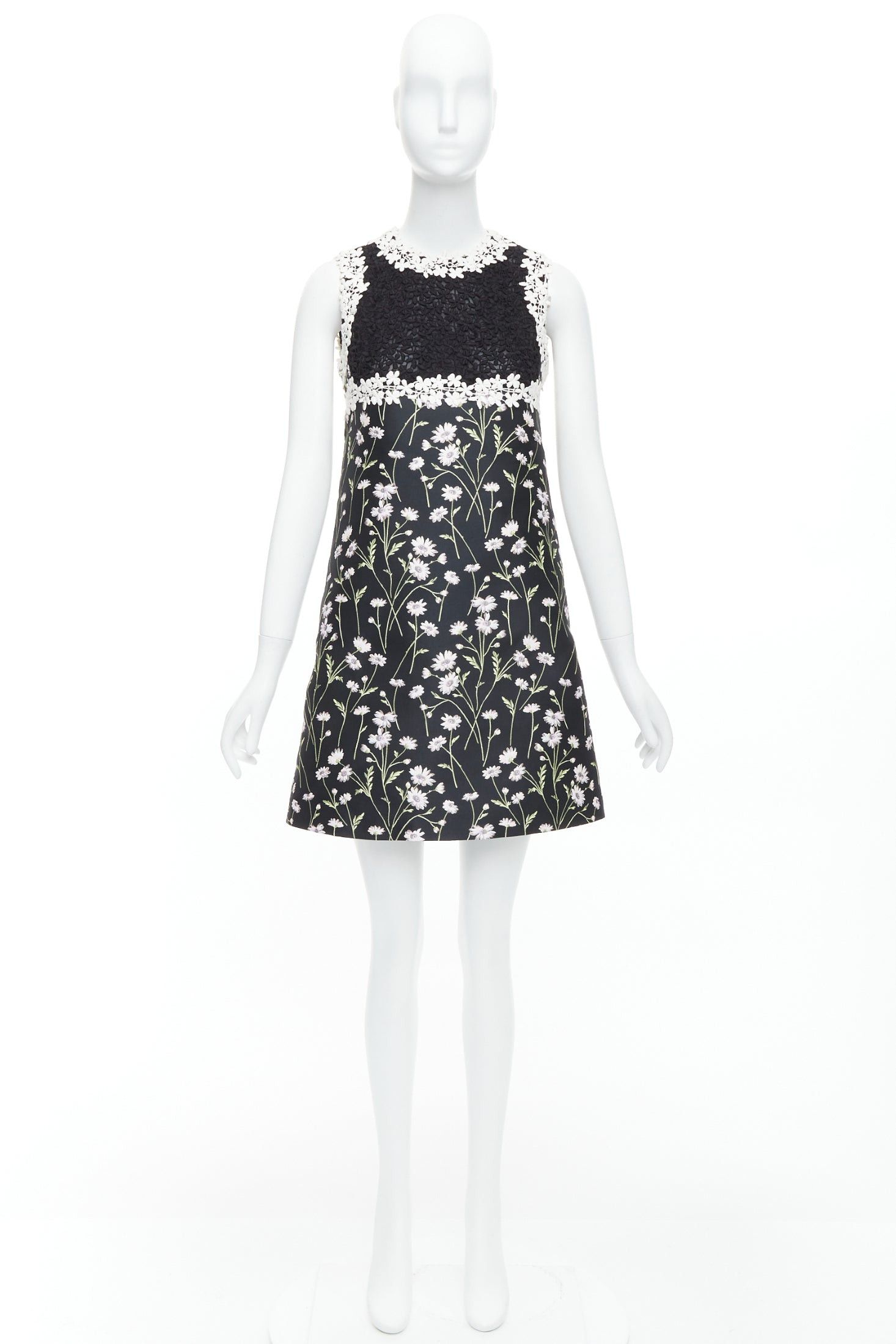 Giambattista Valli GIAMBATTISTA VALLI black pink floral lace bodice dress IT40 XS Kate Mara Size S / US 4 / IT 40 - 9 Thumbnail