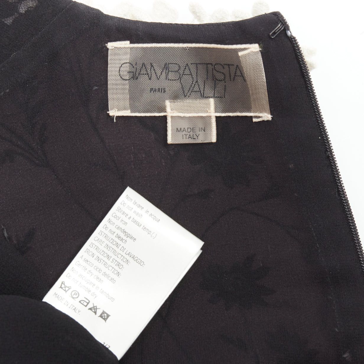 Giambattista Valli GIAMBATTISTA VALLI black pink floral lace bodice dress IT40 XS Kate Mara Size S / US 4 / IT 40 - 8 Thumbnail