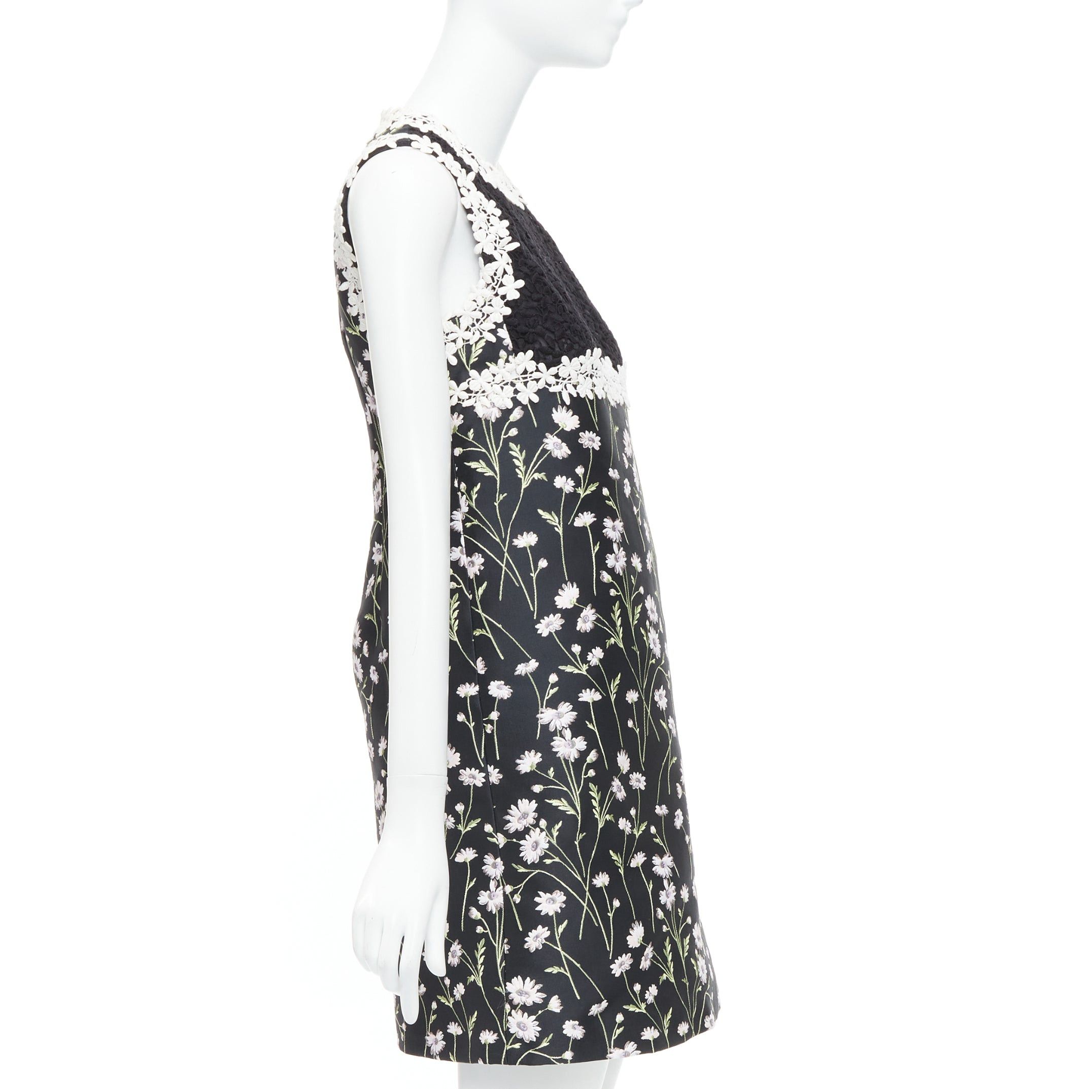 Giambattista Valli GIAMBATTISTA VALLI black pink floral lace bodice dress IT40 XS Kate Mara Size S / US 4 / IT 40 - 4 Thumbnail