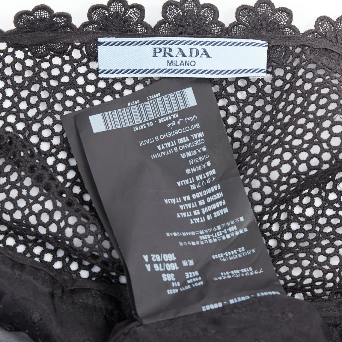 Prada PRADA 2011 black cotton floral applique lace silk lined dress IT38 XS Size XS / US 0-2 / IT 36-38 - 8 Thumbnail