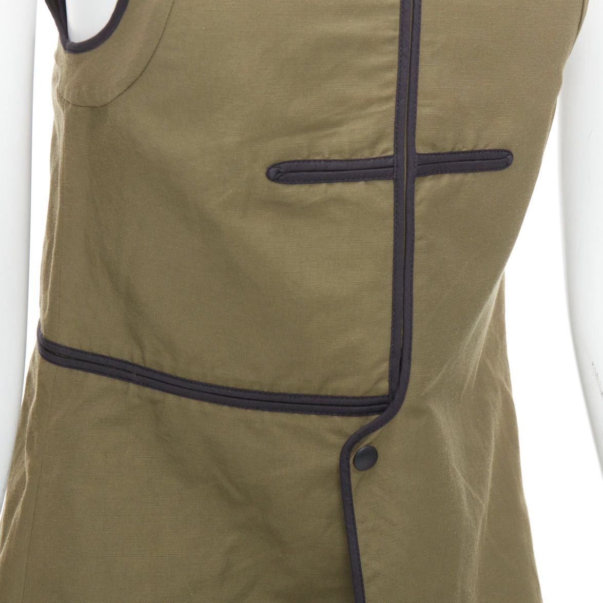 Marni MARNI 2011 khaki utility cutout vest green tulle hem mini dress IT36 XXS Size XS / US 0-2 / IT 36-38 - 7 Thumbnail