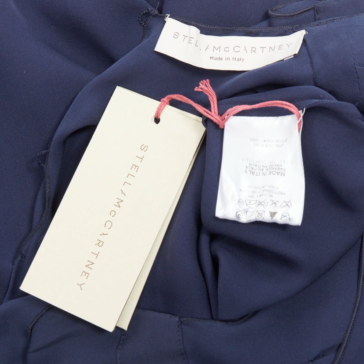 Stella McCartney STELLA MCCARTNEY 2008 navy 100% silk bow neck shift dress IT38 XS Size XS / US 0-2 / IT 36-38 - 8 Thumbnail