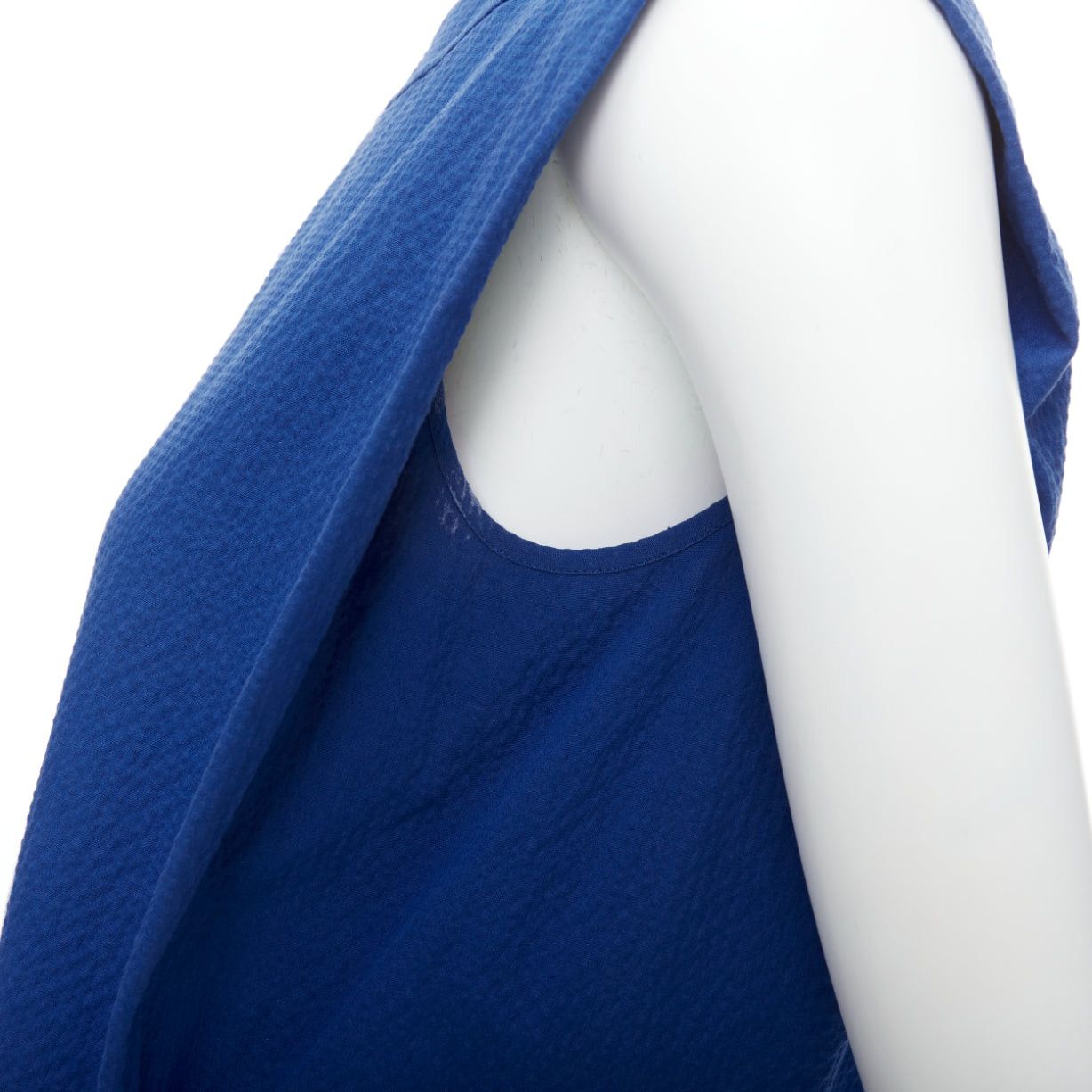Hermes HERMES cobalt blue cotton blend pleated boxy shift dress FR34 XS Size XS / US 0-2 / IT 36-38 - 6 Thumbnail