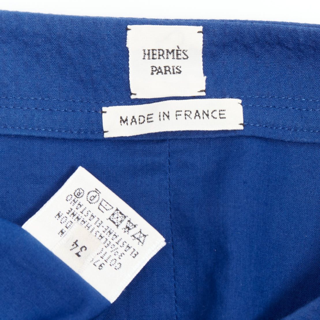 Hermes HERMES cobalt blue cotton blend pleated boxy shift dress FR34 XS Size XS / US 0-2 / IT 36-38 - 8 Thumbnail