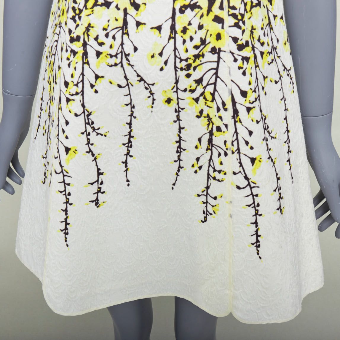 Giambattista Valli GIAMBATTISTA VALLI cream yellow floral jacquard flutter dress IT40 XS Size S / US 4 / IT 40 - 7 Thumbnail