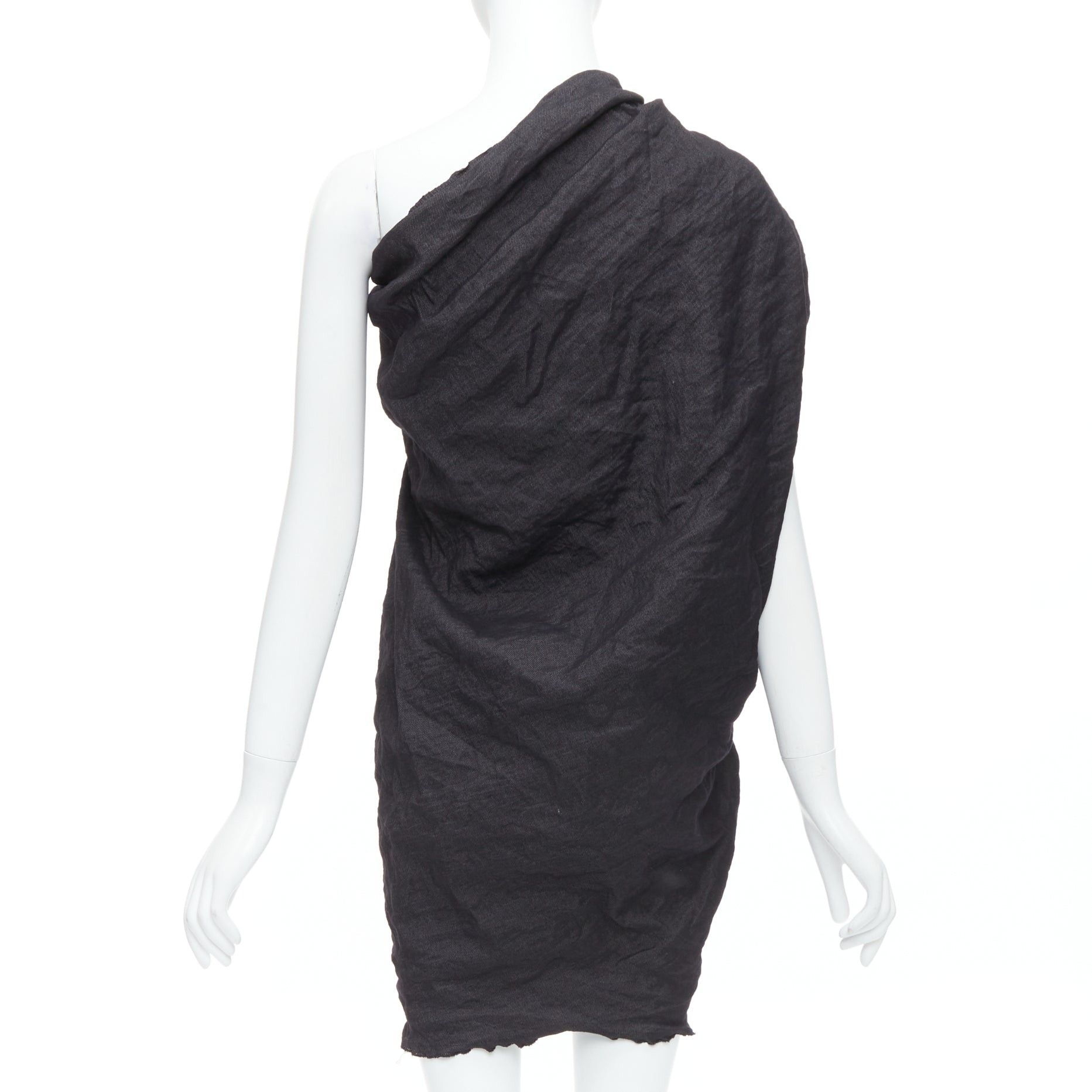 Lanvin LANVIN 2011 black ramie metal blend one shoulder bow mini dress FR36 S Size S / US 4 / IT 40 - 5 Thumbnail