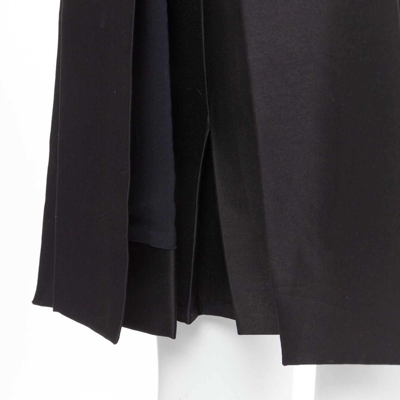 Balenciaga BALENCIAGA 2008 Ghesquiere Black Dress cotton silk crepe A-line belted FR36 S Size S / US 4 / IT 40 - 7 Thumbnail