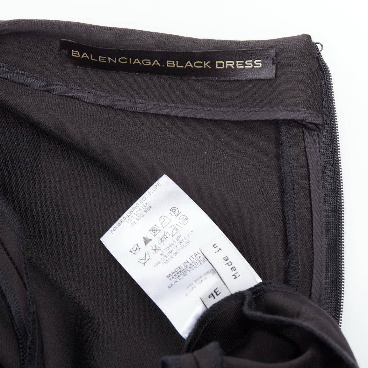 Balenciaga BALENCIAGA 2008 Ghesquiere Black Dress cotton silk crepe A-line belted FR36 S Size S / US 4 / IT 40 - 9 Thumbnail
