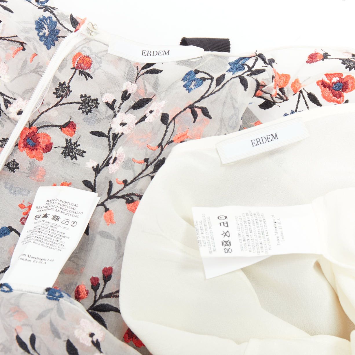 Erdem ERDEM Lissy 100% silk white red floral embroidered pleated dress UK8 S Size S / US 4 / IT 40 - 8 Thumbnail