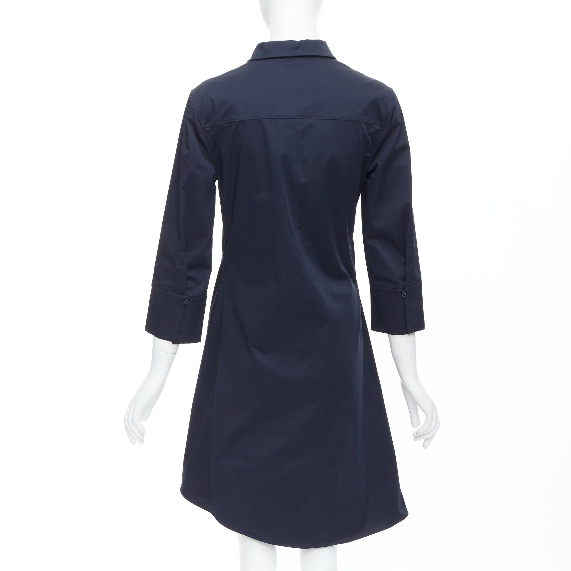 Dior CHRISTIAN DIOR navy cotton beaded crest badge button down dress FR36 S Size S / US 4 / IT 40 - 5 Thumbnail