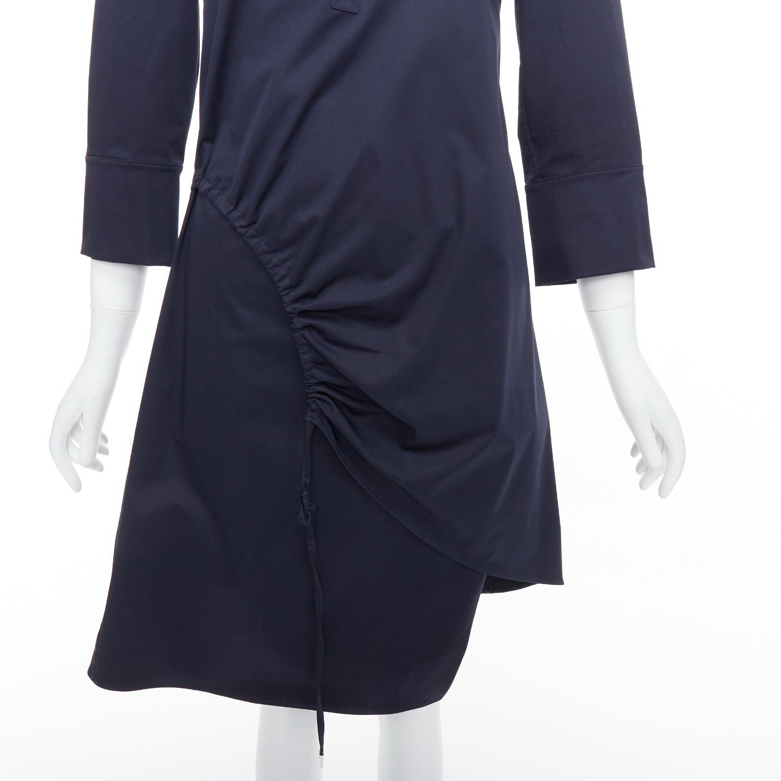 Dior CHRISTIAN DIOR navy cotton beaded crest badge button down dress FR36 S Size S / US 4 / IT 40 - 7 Thumbnail