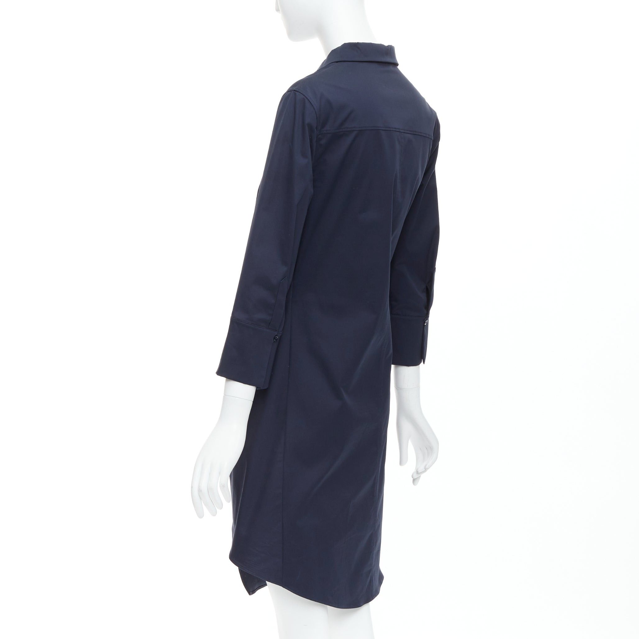 Dior CHRISTIAN DIOR navy cotton beaded crest badge button down dress FR36 S Size S / US 4 / IT 40 - 6 Thumbnail