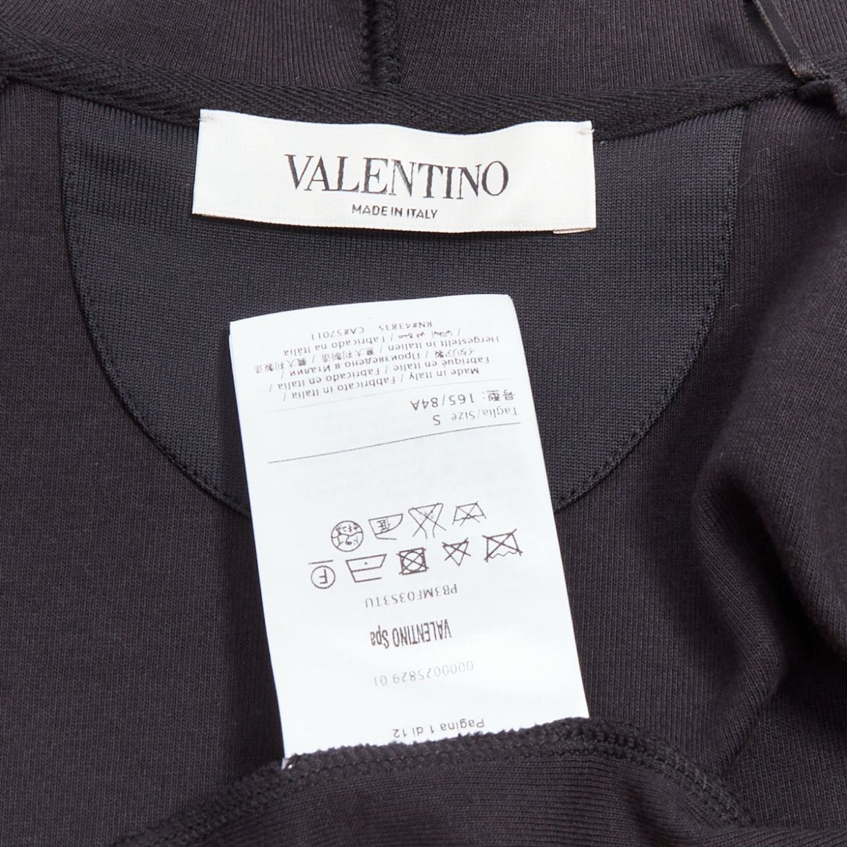 Valentino VALENTINO red pink velvet lipstick beaded applique black hoodie S Size S / US 4 / IT 40 - 8 Thumbnail
