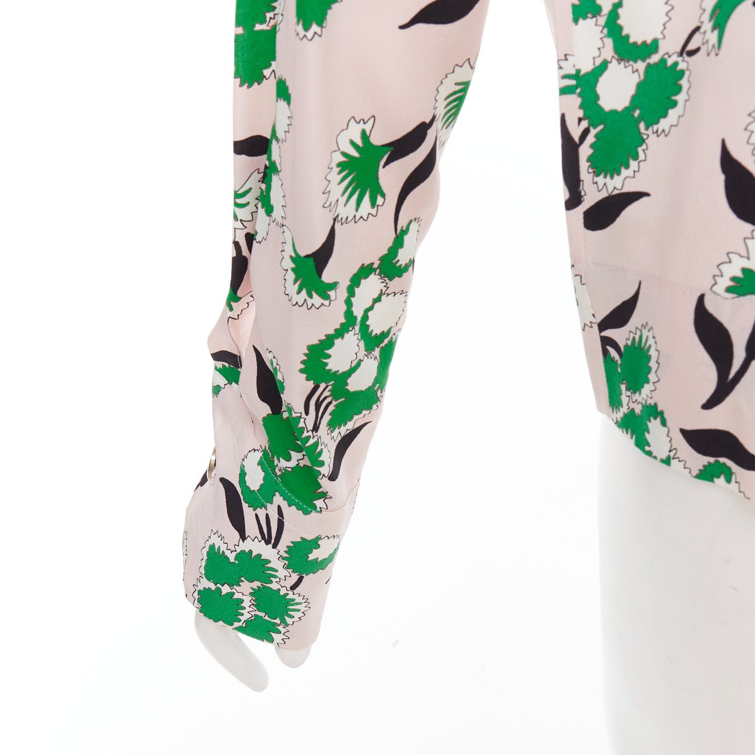 Marni MARNI 100% silk pink green floral print ruffle front blouse top IT40 S Size S / US 4 / IT 40 - 7 Thumbnail
